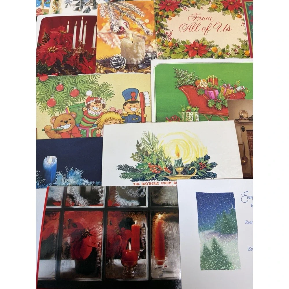 Vintage Christmas Cards Fronts ONLY Traditional Scrapbooking Decoupage Lot 50+